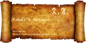 Kabók Natasa névjegykártya